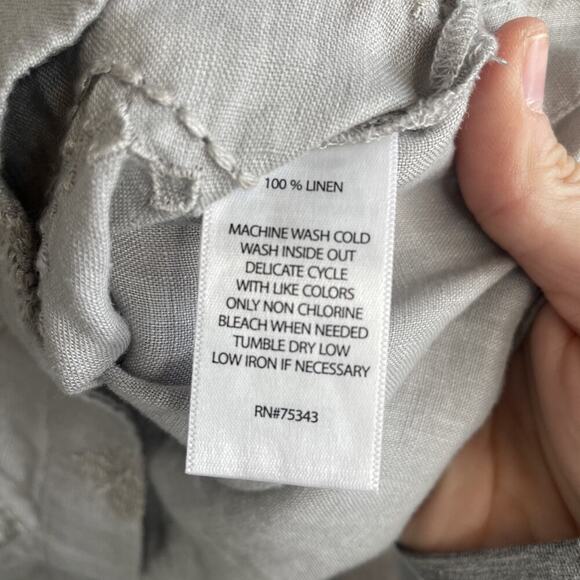 St. Tropez West Women’s Embroidered Linen Sleeveless Blouse Sz S Boho Lagenlook - Picture 14 of 14